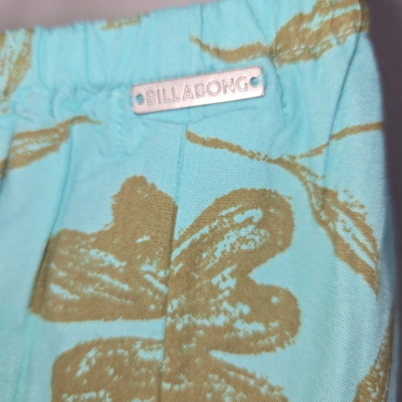 Billabong Womens Turquoise Blue Floral Viscose Maxi Skirt Elastic Waist Large - Picture 4 of 10